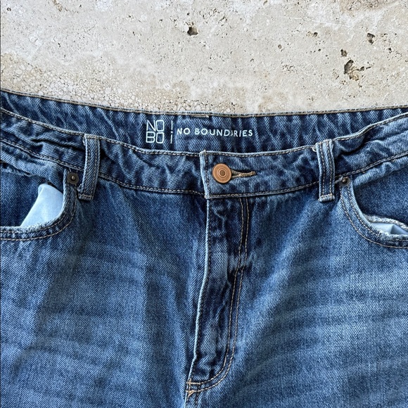 NOBO Dark Blue Distressed Boyfriend Jeans - Picture 3 of 4